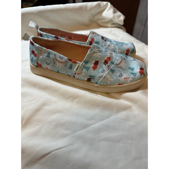 Toms Youth Alpargata Size 4.5 Clearwater Blue Snow Yeti New Winter - Picture 5 of 7